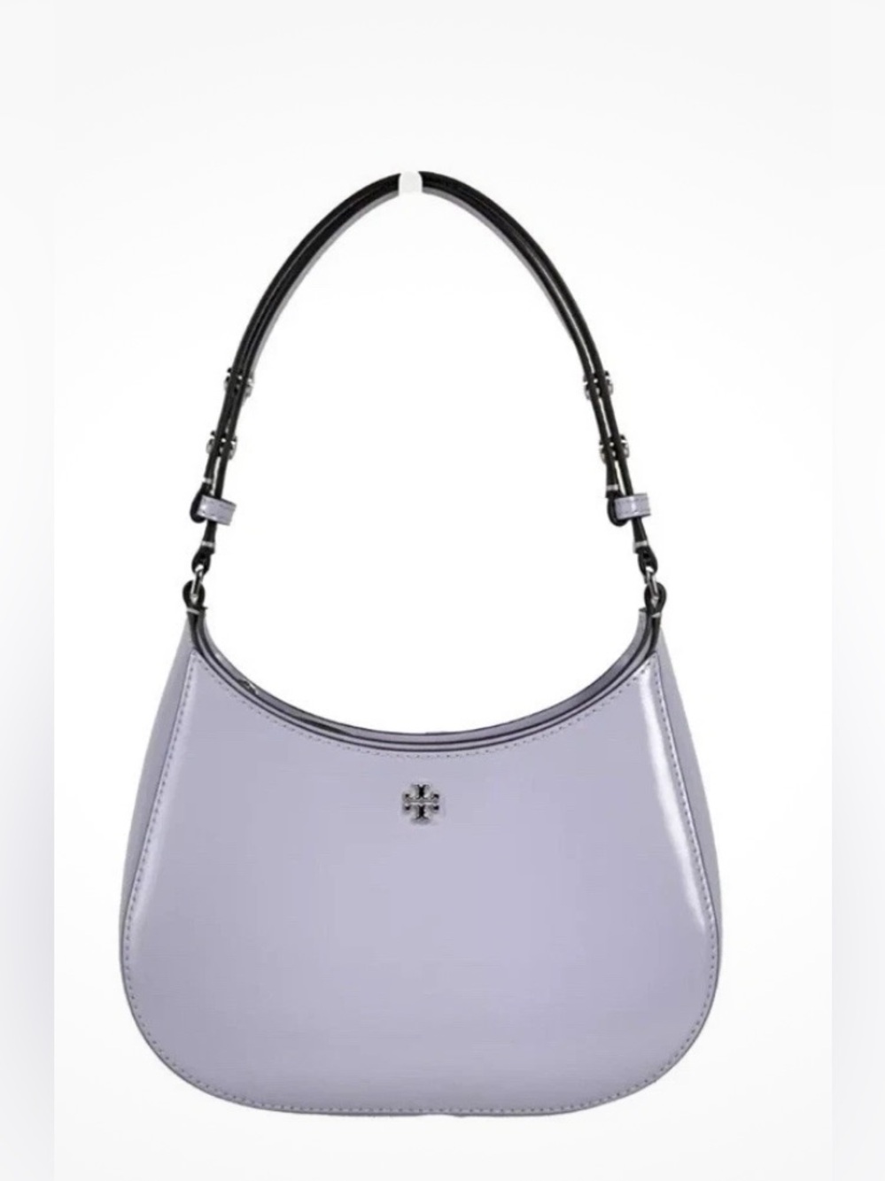 NWT Tory Burch Emerson Patent Leather Shoulder Bag in Silver/Violet